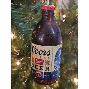 2025 Coors Golden Banquet Beer Bottle Faux Christmas Tree Decoupage Ornament